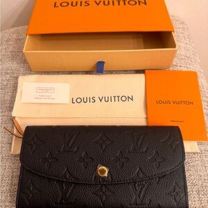 Louis Vuitton Emilie Wallet Monogram Empreinte Black Full Set